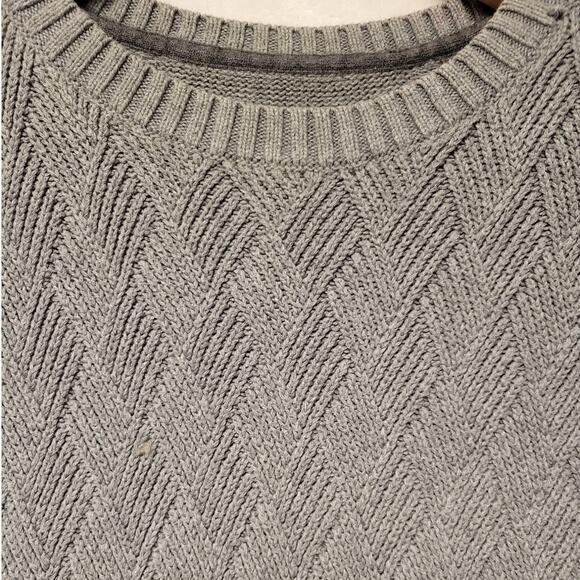 Diamond Knit Grampa Sweater Men's L Crew Neck Winter Minimalist Cabin Core - Picture 2 of 5